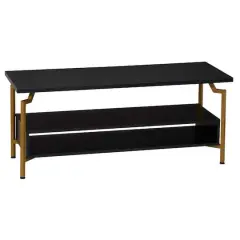 Household Essentials Crown 47" TV Stand with Storage Compartment Black