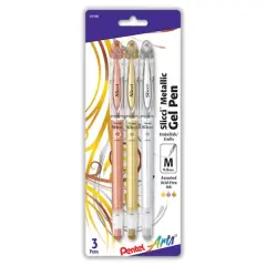 Pentel Arts&reg; Slicci&reg; 0.8mm Needle Tip Metallic Gel Pen 3 Set