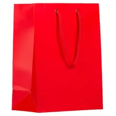JAM Paper Medium Gift Bags with Rope Handles, 3ct. Red Matte