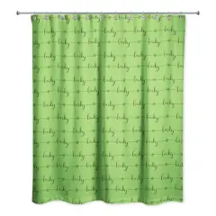 Lucky Script 71" x 74" Shower Curtain
