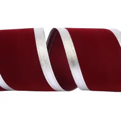 JAM Paper 4" x 10yd. Burgundy Wired Velvet Ribbon