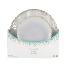 Gold Rim Clear Lunch & Dinner Plate Set, 40ct. by Celebrate It&trade;