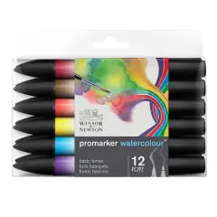 Winsor & Newton&reg; ProMarker&trade; Basic Tones 12 Watercolor Marker Set