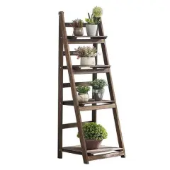 NEX&trade; 44" Brown 4 Tier Foldable Multifunction Plant Shelf Storage Rack