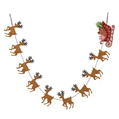 6ft. Sleigh & Deer Garland by Ashland&reg;