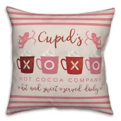 Cupids Hot Cocoa Throw Pillow, 18" x 18"