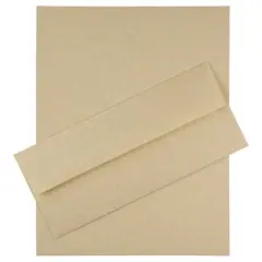 JAM Paper 8.5" x 11" Letter Paper & Envelopes #10 Business Stationery Set, 100ct. Brown Parchment
