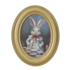 9.25" Gold Framed White Rabbit Wall Art by Ashland&reg;