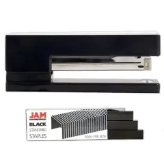 JAM Paper Desk Stapler & Staples Set Black/Black