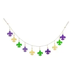 Glitzhome&reg; 6ft Mardi Gras Metal Fleur-de-Lis Garland