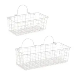 DII&reg; Wire Wall Basket Set Antique White
