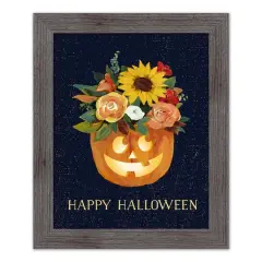 Floral Jackolantern 16" x 20" Western Gray Framed Print