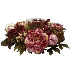 6.5" Peony & Hydrangea Candelabrum