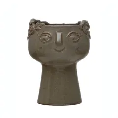 Hello Honey&reg; 7" Reactive Glaze Stoneware Planter with Face