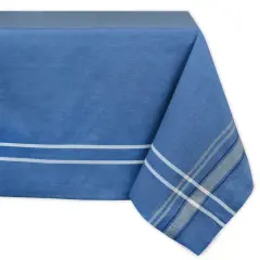 DII&reg; 84" Blue Chambray French Stripe Tablecloth