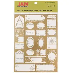 JAM Paper Matte Gold Foil Christmas Gift Tag Stickers