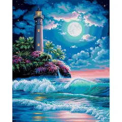 Dimensions&reg; PaintWorks&trade; Lighthouse in the Moonlight Paint-by-Number Kit