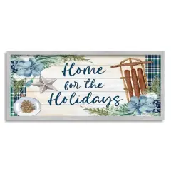 Stupell Industries Home For The Holidays Tartan Framed Giclee Art Gray