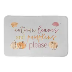 Autumn Leaves & Pumpkins Please Bath Mat