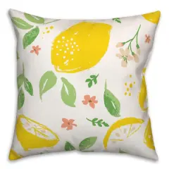 Spring Lemon Pattern 18" x 18" Throw Pillow