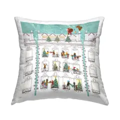 Stupell Industries Rooftop Santa Claus Urban Town Throw Pillow