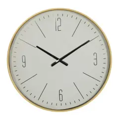 20" Glass Contemporary Wall Clock Gold