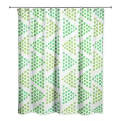 Dotted Triangle Shower Curtain Green