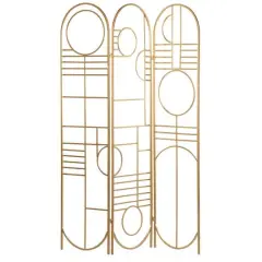 Gold Metal Modern Room Divider Screen 69" x 50" x 1"