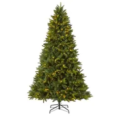 7ft. Pre-Lit Sun Valley Fir Artificial Christmas Tree with LED Lights