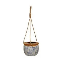 Hello Honey&reg; 6" Multicolor Terracotta Hanging Planter with Jute Rope