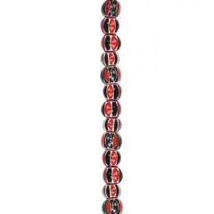 Red, White & Black Lamp Work Glass Beads by Bead Landing&reg;