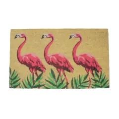 Pink & Green Flamingo Doormat