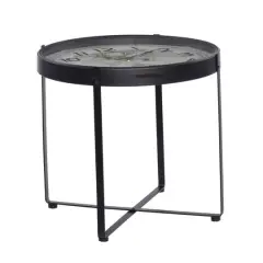 24" Black Iron Farmhouse Accent Table