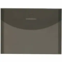 JAM Paper 5.5" x 7.38" Smokey Gray Plastic Tuck Flap Booklet Envelopes, 24ct.