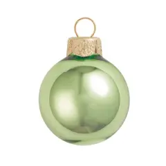 Whitehurst 40ct. 1.5" Shiny Glass Christmas Ornaments LimeShiny