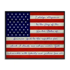 Stupell Industries Pledge of Allegiance Flag Framed Giclee Art Black