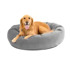 Royal Pet Bed Large Washable Luxury Velvet Dog Bed Ash