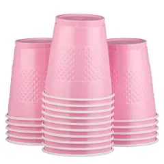 JAM Paper 12oz.Plastic Party Cups, 20ct. Baby Pink Pastel