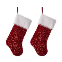 Glitzhome&reg; 21" Red Sequin Christmas Stocking, 2ct.