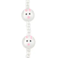 White Rabbit Painted Glass Beads, 11mm by Bead Landing&trade;
