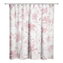 Floral Pattern Shower Curtain Pink
