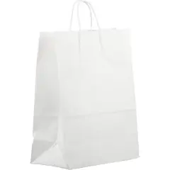 JAM Paper 15.5" White Kraft Solid Gift Bags, 100ct.