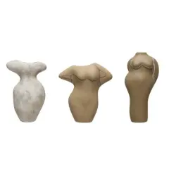 Hello Honey&reg; Terracotta Figurine Vases Shaped As A Body Set, 3ct.