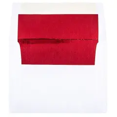JAM Paper 4.375" x 5.75" Foil Invitation Envelopes, 50ct. Red/White