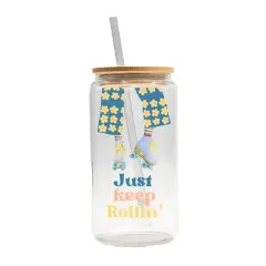 16oz. Just Keep Rollin' Glass Can Cup