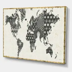 Designart - Madallions Map - Traditional Gallery-wrapped Canvas
