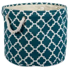 DII&reg; Large Round Polyester Lattice Bin Teal