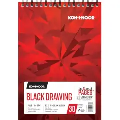 Koh-I-Noor&reg; Black Spiral Drawing Pad, 9" x 12"