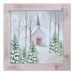 Snowy Church Framed Wall Art