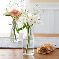 Ashland&reg; Glass Milk Bottles with Lids, 6 Pack